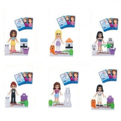 Frozen Girls Compatible Minifigures Block Mini Figure Toys 6Pcs Set with Gift Cards 78043