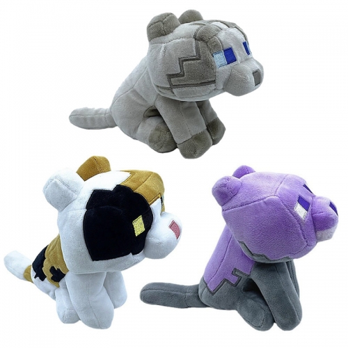 9 Inch MineCraft Ocelot Plush Toys Stuffed Animals Gray / Purple / Colorful