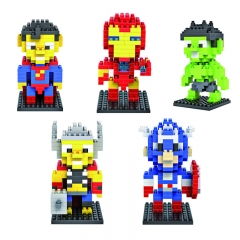LOZ Marvel's Super Heroes Iron Man Superman Hulk Thor Captain America Figures Diamond Mini Building Blocks DIY Block Toys Set