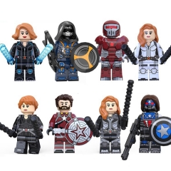 8Pcs Super Heroes Black Widow Taskmaster Crimson Dynamo Compatible Building Blocks Minifigures Mini Figure Toys KT1038