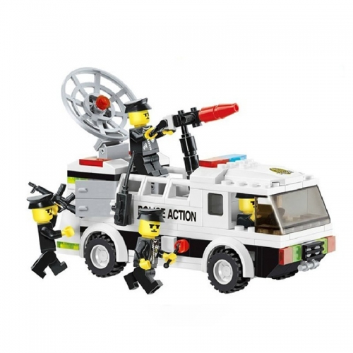 WANGE Po-lice Car LEGO Compatible Building Blocks Mini Figure Toys 155Pcs Set 040225