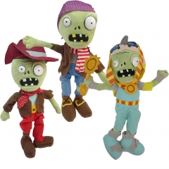 Plants VS Zombies 3D Eyes Cowboy / Pirate / Ra Zombies Plush Toys Stuffed Dolls 30cm/12inch