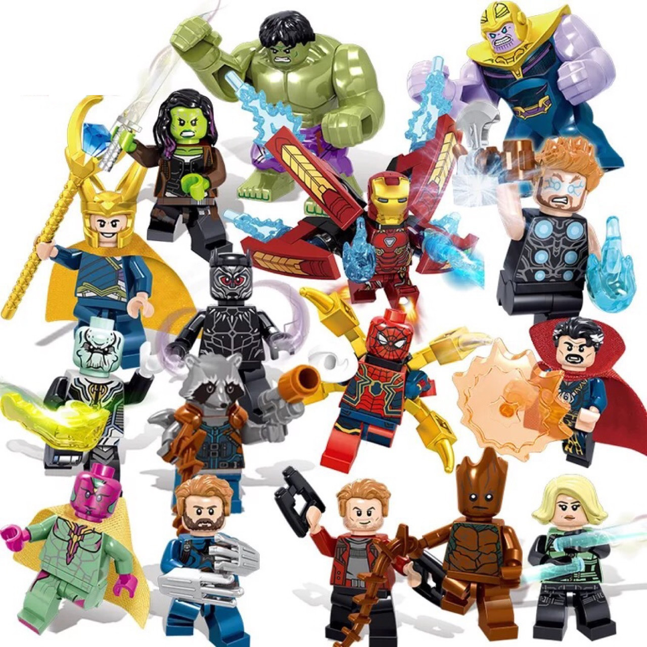 8Pcs Avengers Super Hero Batman Hulk  Mini Figure Fit Lego Toys  Building Blocks 