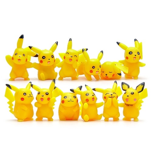 12Pcs Set Pokemon Pikachu Roles Action Figures PVC Toys 2-5cm/1-2Inch Tall 4th Version