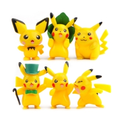 6Pcs Set Pokemon Pikachu Roles Action Figures PVC Toys 1.5Inch Tall 2nd Version