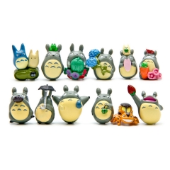 12Pcs Totoro Action Figures PVC Mini Toys Artwares 1.2inch Tall