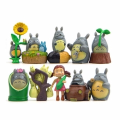 10Pcs Totoro and May Action Figures PVC Mini Toys Artwares 1.5-2.5inch