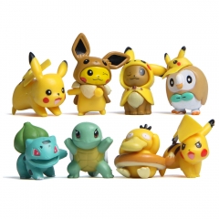 8Pcs Pokémon Pokemon Action Figures Pikachu Bulbasaur Squirtle Psyduck PVC Toys 1.5Inch
