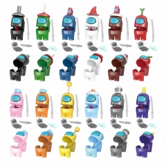 12Pcs Set Among Us Compatible Block Figure Toys Minifigures NO.121-132