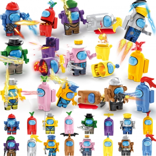 16Pcs Among Us Building Blocks Minifigures Compatible Mini Figure Toys 82301