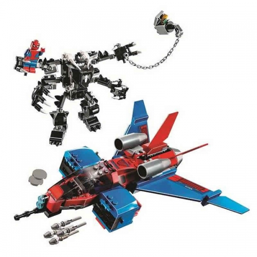 Spider Man Spiderjet Vs Venom Mech Building Blocks Kit Mini Figure Toys 389Pcs 11500