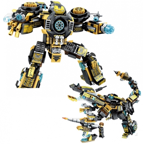 Mech Armor Iron Man Block Figure Toys 2 Modes for Transformation Lego Compatible Building Kit 393 Pieces MK23