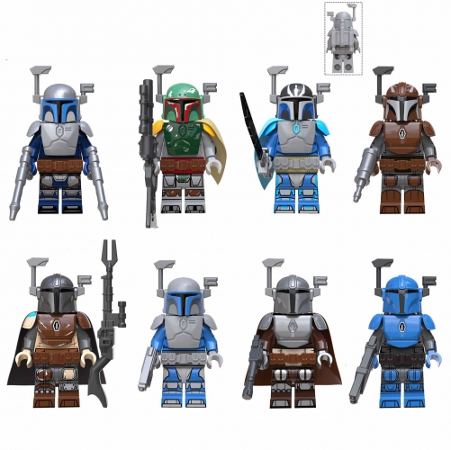 8Pcs Star Wars Bounty-Hunter Series Lego Compatible Building Blocks Mini Figure Toys KT1041