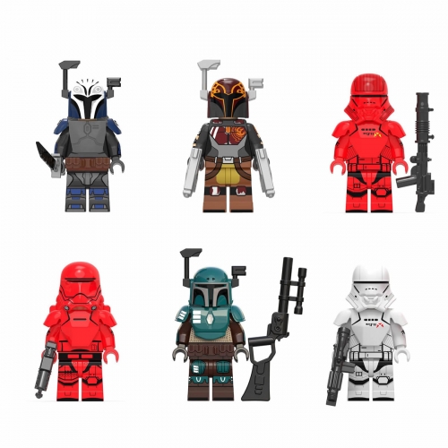 6Pcs Star Wars Bo-Katan Kryze Death Watch Sabine Wren Lego Compatible Building Blocks Mini Figure Toys KT1045