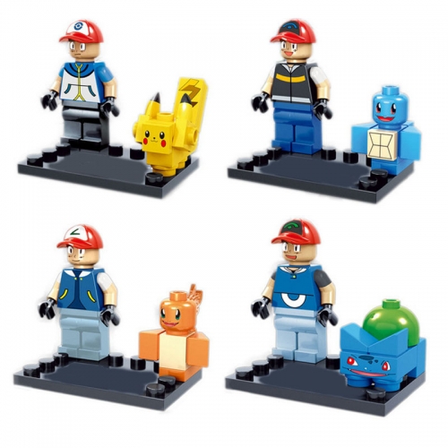 8Pcs Set Pokemon Pikachu Lego Compatible Building Blocks Mini Figures Bricks Toys JR860