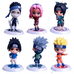 Uzumaki Naruto Orochimaru Uchiha Sasuke Hatake Kakashi PVC Action Figures Toys Cake Toppers 6Pcs Set