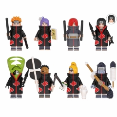 8Pcs Naruto Konan Uchiha Itachi Minifigures Lego Compatible Building Blocks Mini Figure Toys WM6106