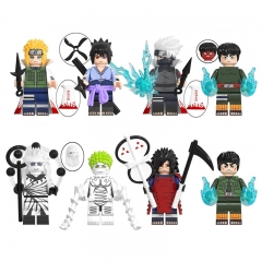 8Pcs Naruto Hatake Kakashi Minifigures Lego Compatible Building Blocks Mini Figure Toys WM6109