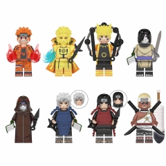8Pcs Naruto Namikaze Minato Minifigures Lego Compatible Building Blocks Mini Figure Toys WM6108