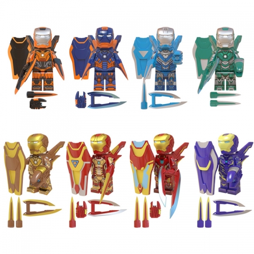Iron Man Minifigures Building Blocks Mini Figure Toys 8Pcs Set WM6065