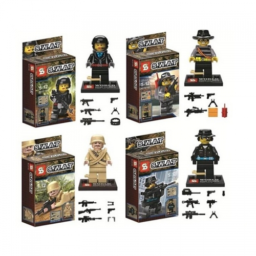 SWAT Minifigures Block Mini Figure Toys 4Pcs Set SY168