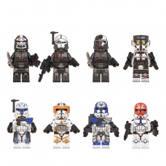 8Pcs Star Wars Minifigures Jesse Rex Building Blocks Mini Figure Toys WM6095