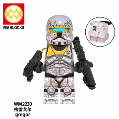8Pcs Star Wars Minifigures Commandos Gregor Voca Building Blocks Mini Figure Toys WM6124