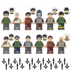 12Pcs Naruto Anime Minifigures Uchiha Shisui Ninja Building Blocks Mini Figure Toys with Weapons KDL804