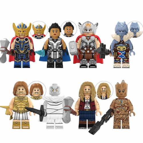 Super Heroes Thor Jane Foster Valkyrie Korg Building Blocks Mini Figure Toys 8Pcs Set KT1062