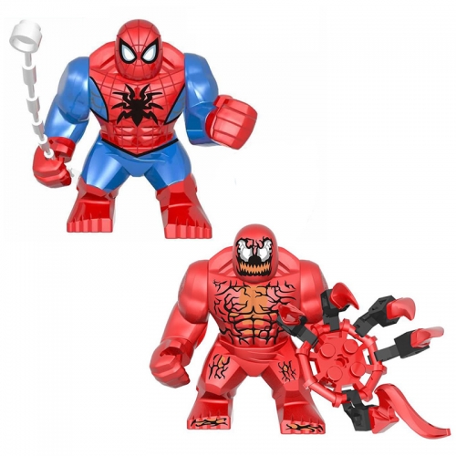 Spiderman & Carnage Building Blocks Mini Figure Toys Big Size 7.5cm/3Inch 2Pcs Set