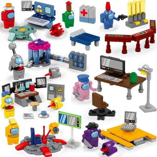 8-In-1 Among Us Building Kit Blocks Mini Figures Toys with 2 Variable Forms 82281