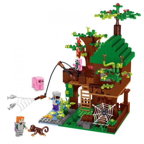 MineCraft The Riverside Cabin Compatible Building Kit Blocks Mini Figure Toys 443Pcs Set 63122