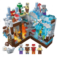 MineCraft The Snow Cave Lego Compatible Building Blocks Mini Figures Toys with LED Light 866Pcs NO.681
