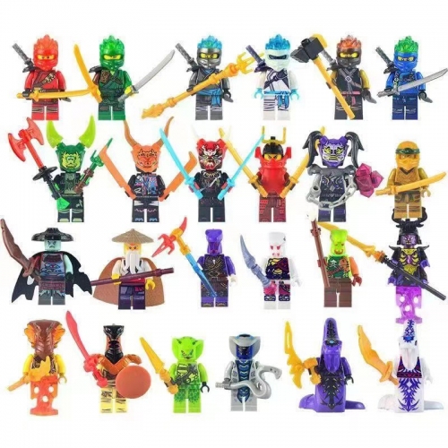 24Pcs Ninjago Anime Movie Minifigures Building Blocks Mini Figures Set Kids Toys