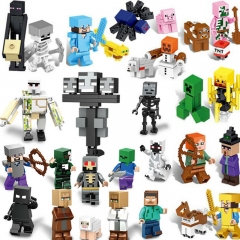 30Pcs My World Minifigures Collection Set Building Blocks Herobrine Steve Alex Mini Figures Kids Toys XL03+04