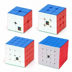 4Pcs Set Moyu Meilong Stickerless Magic Cubes 2x2 3x3 4x4 5x5 Speed Cubes Square Puzzle Toys