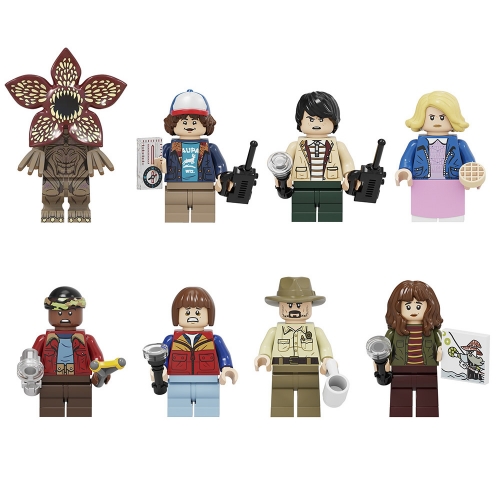 8Pcs Stranger Things Demogorgon Dustin Minifigures Building Blocks Mini Figure Toys LG1004