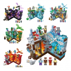 My World The Cave Large Scenes DIY Building Blocks Kit Mini Figures Sets Toys with LED Light 850+ Pieces