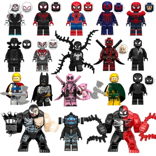 18Pcs Super Heroes Spider Man Deadpool Venom Compatible Building Blocks Minifigures Toys