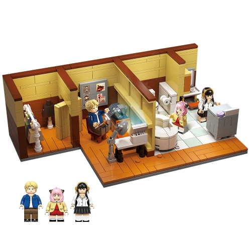 Spy x Family Toliet and Secret Room Building Blocks Model Kit Anya Yors Twilight Mini Figures Toys 632Pcs NO.749