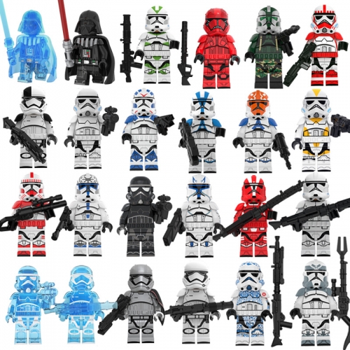 24Pcs Star Wars MOC Minifigures Jedi The Clone Storm Troopers Building Blocks Mini Figure Toys Set