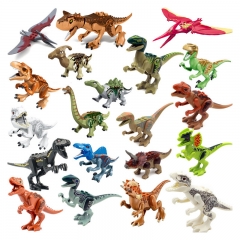 20Pcs Dinosaurs Mini Figures for Jurassic World Building Blocks Toys with Moving Parts - T Rex Dragon Sword Pterodactyl Tyrannical Stygimoloch