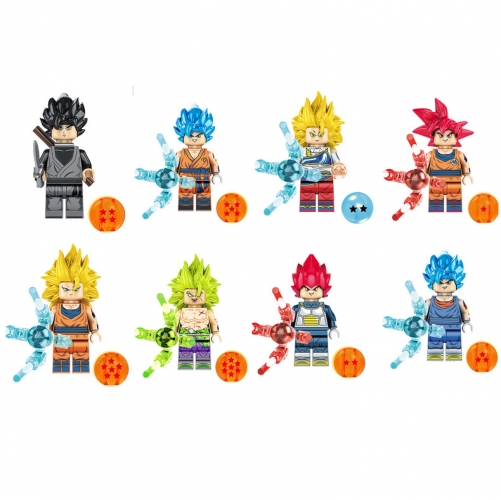 8Pcs Set Dragon Ball Minifigures Building Blocks Goko Vegeta Zamasu Mini Figures Toys KF6142