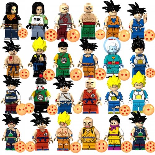 24Pcs Dragon Ball Minifigures Set Compatible Building Blocks Mini Figures Toys