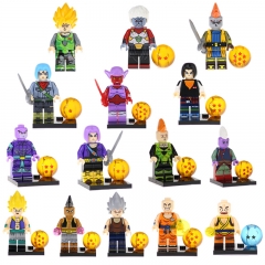 16Pcs Dragon Ball Minifigures Anime Goku Building Blocks Mini Figure Toys Set