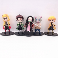 5.5Inch Demon Slayer Action Figures PVC Display Models Kids Toys Cake Toppers 5Pcs Set