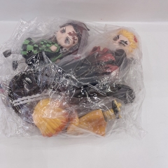 5.5Inch Demon Slayer Action Figures PVC Display Models Kids Toys Cake Toppers 5Pcs Set