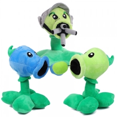 3Pcs/Lot Plants VS Zombies Plush Toys Peashooters Stuffed Dolls Gatlin Frozen Peashooter Kids Toys 18cm/7Inch