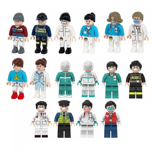 Urban Professionals Medical Staffs Minifigures Building Blocks Mini figures Bricks Toys M8001/8074