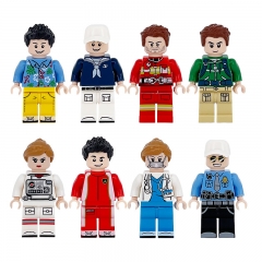 8Pcs Urban Professionals Fireman Astronaut Minifigures Building Blocks Mini figures Bricks Toys NO.1636